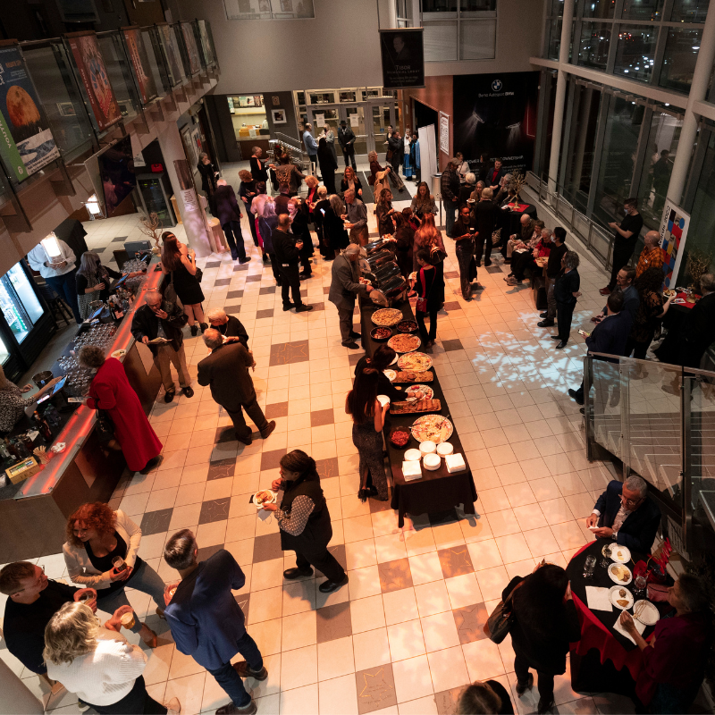 Aerial view of 2022 Saskatchewan Arts Awards  hosted by SK Arts at the lobby of the Remai Modern in Saskatoon. Photo by David Stobbe