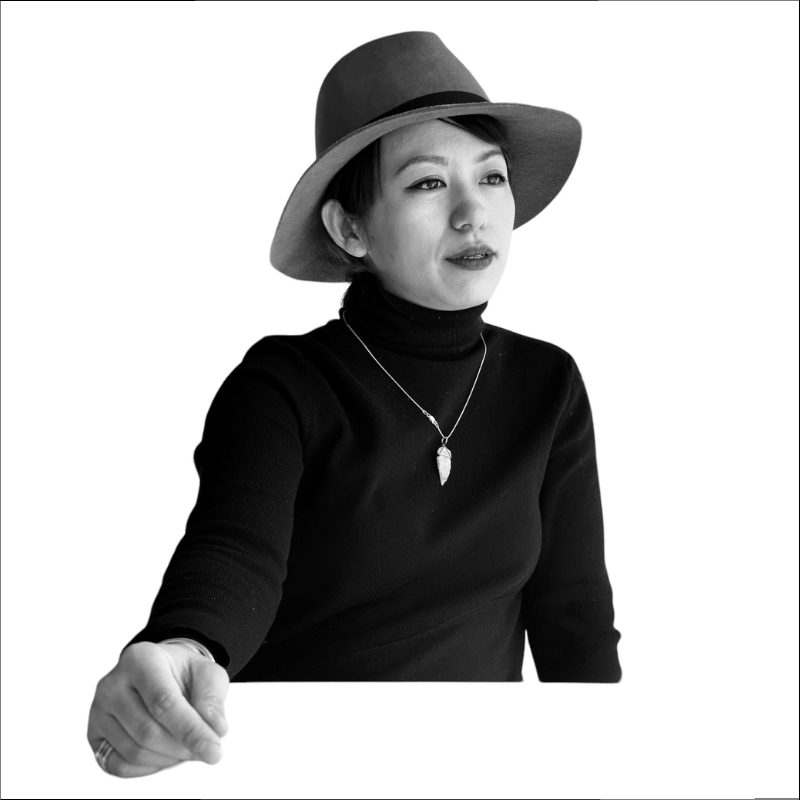 JingLu Zhao - Black and white portrait of Asian woman