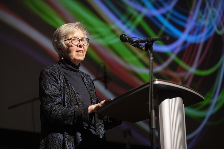 SKArts -Martha Cole giving her acceptance speech for the Lieutenant Governor's Lifetime Achievement Award at the 2019 Saskatchewan Arts Awards.