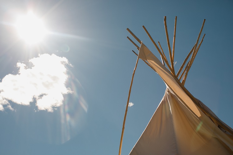 SKArts - A teepee at the nȇhiyawak Summer Language Experience camp.