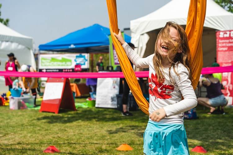 SKArts - A young participant revels in Kids Fest 2019.