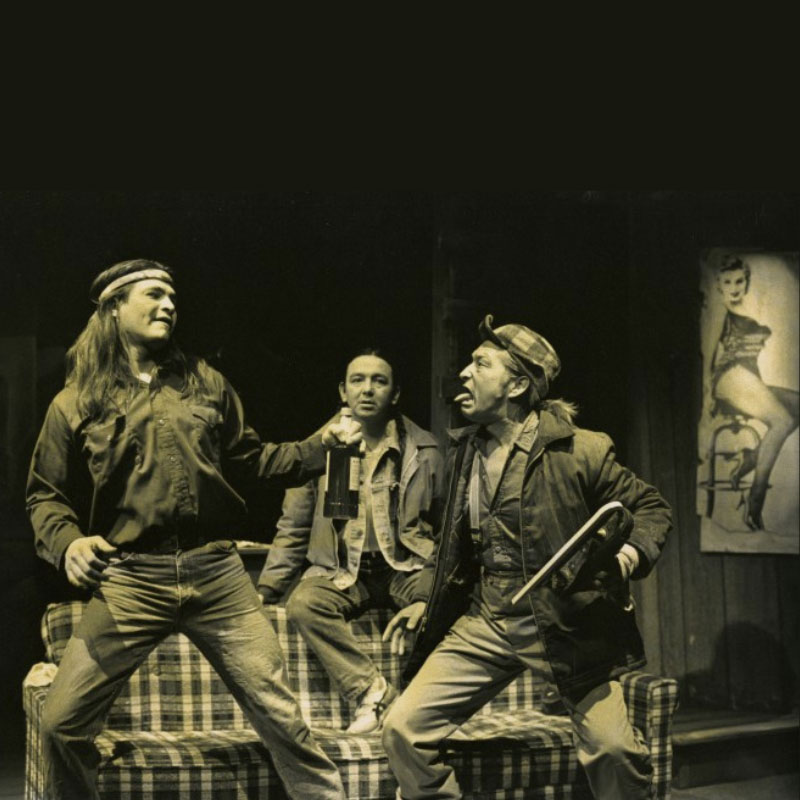 Erroll Kinistino - Picture of three men in a play mid-performance