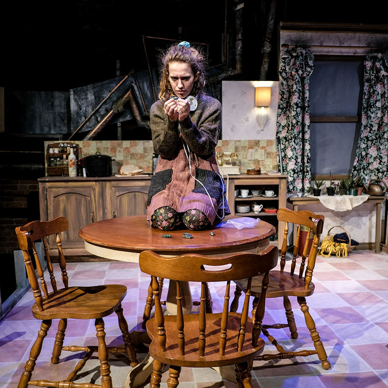 Brooklynn Bitner - Actress on a table mid performance
